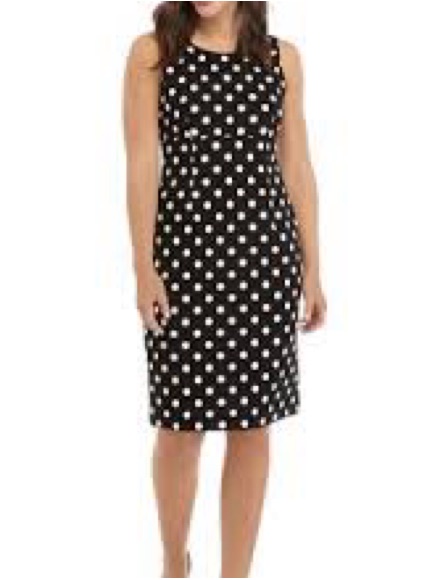 Kasper Black And White Polka Dot Sleeveless Dress 10